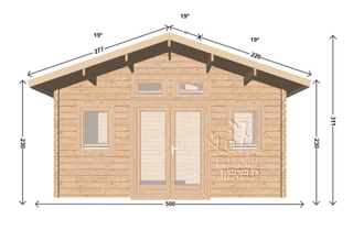Tuinhuis De Bretten 4,80x4,90-44 23,52m² | Zadeldak — 4
