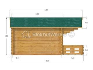 Blokhut Veenwouden 3,8x3,8 44mm — 2