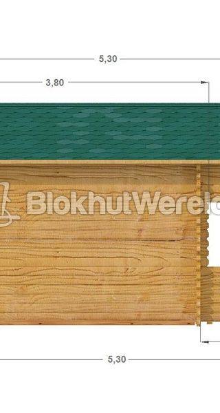 Blokhut Veenwouden 3,8x3,8 44mm — afbeelding 2