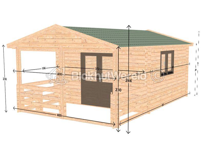 Eigen ontwerp De Kwakel 4x6m incl. luifel 44mm