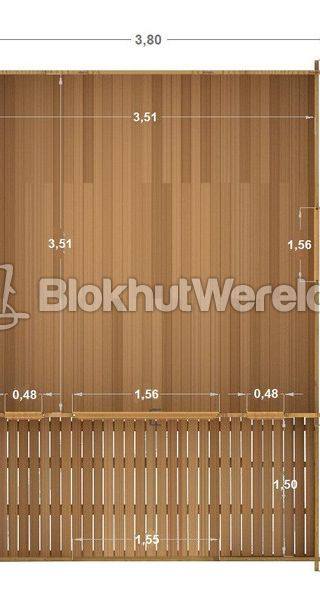 Blokhut Veenwouden 3,8x3,8 44mm — afbeelding 3