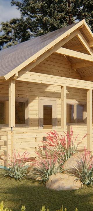Chalet Groningen Max 5,6x6,6m 68mm — afbeelding 2