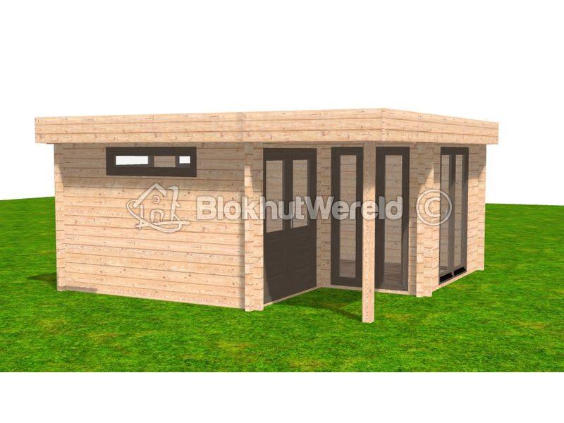 Tuinkantoor Asterix 5x4.95m 68mm alleen maatwerk leverbaar, prijs op aanvraag