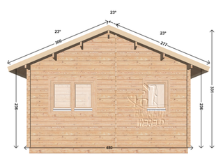 Tuinhuis Buikslotermeer 4,60x5,60-44 25,76m² | Zadeldak — 4
