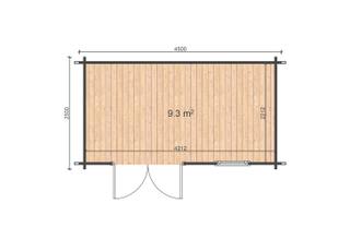 Tuinkantoor 4.5x2.5m | helemaal compleet | pakket korting — 2