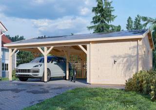 Carport+schuur 5,7x7,9m 44mm — 2