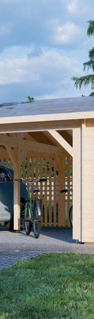 Carport+schuur 5,7x7,9m 44mm — 1