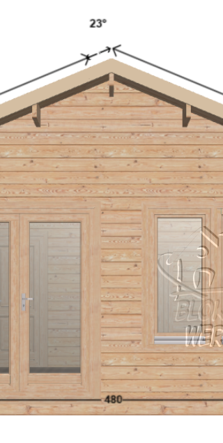 Tuinhuis Buikslotermeer 4,60x5,60-44 25,76m² | Zadeldak — afbeelding 5