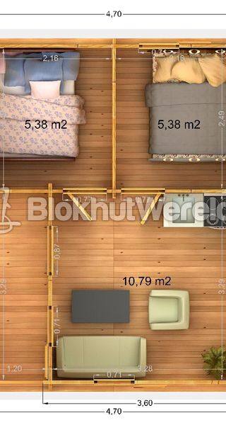Chalet Den Bosch 26m2 5x6m 68mm — 3