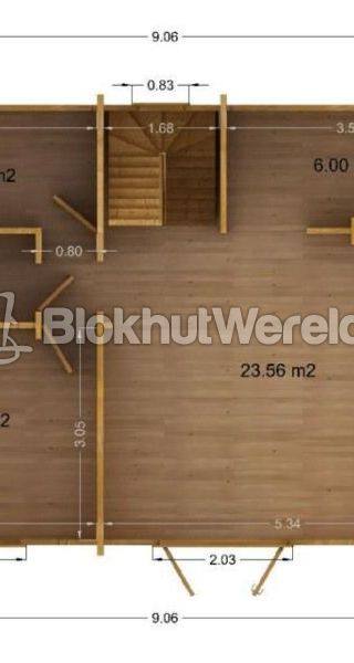 Weekend Chalet Monviso 6,56x9,1m 88mm — afbeelding 5
