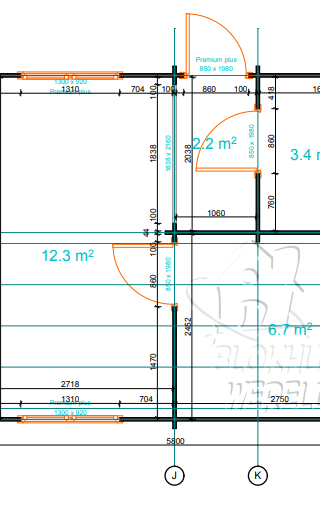 Tuinhuis Buikslotermeer 4,60x5,60-44 25,76m² | Zadeldak — 3
