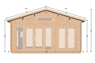 Tuinhuis Amstelglorie 5,00x5,60-44 28m² | Zadeldak — 2