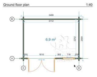 Tuinkantoor 3,4x2,5m | helemaal compleet | pakket korting — 2