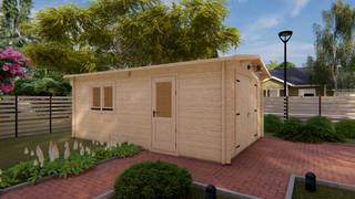 Houten garage Zuid-Holland 4x6m 44mm — 3
