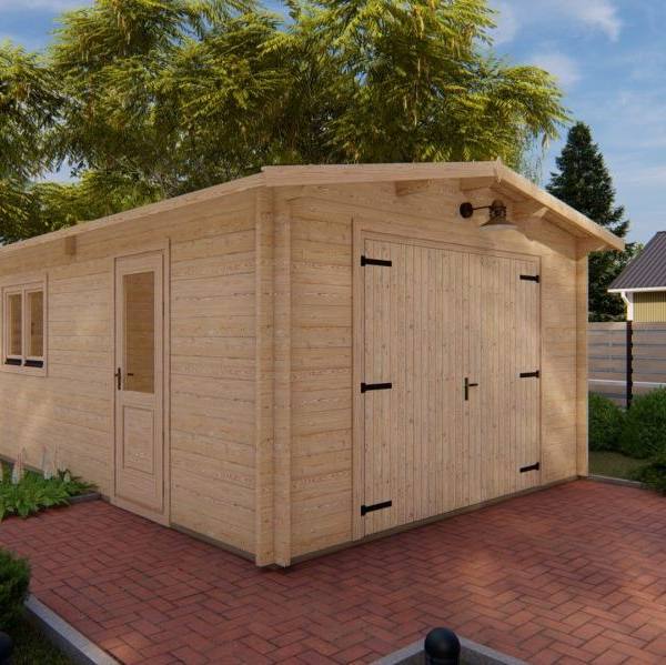Houten garage Zuid-Holland 4x6m 44mm