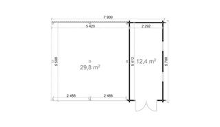 Carport+schuur 5,7x7,9m 44mm — 4
