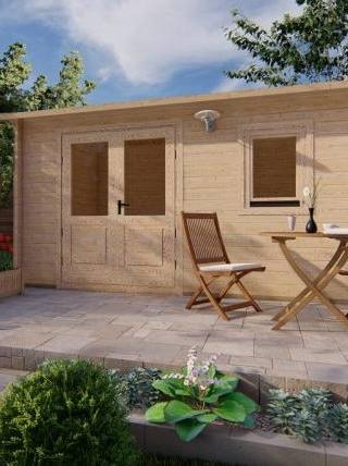 Tuinkantoor 4.5x2.5m | Zadeldak | helemaal compleet | pakket korting — 1