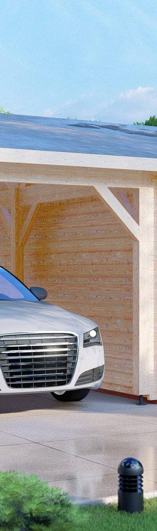 Carport+schuur 5,7x5,3m 44mm — 2