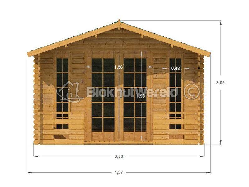 Blokhut Veenwouden 3,8x3,8 44mm