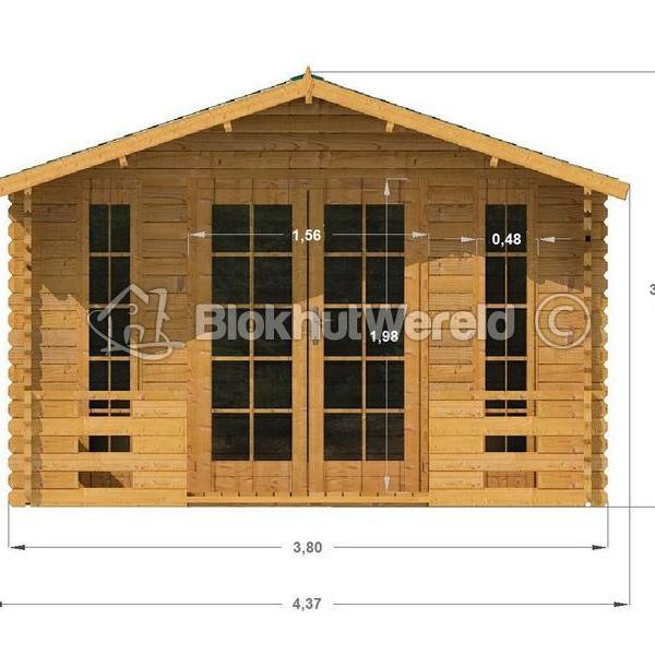 Blokhut Veenwouden 3,8x3,8 44mm