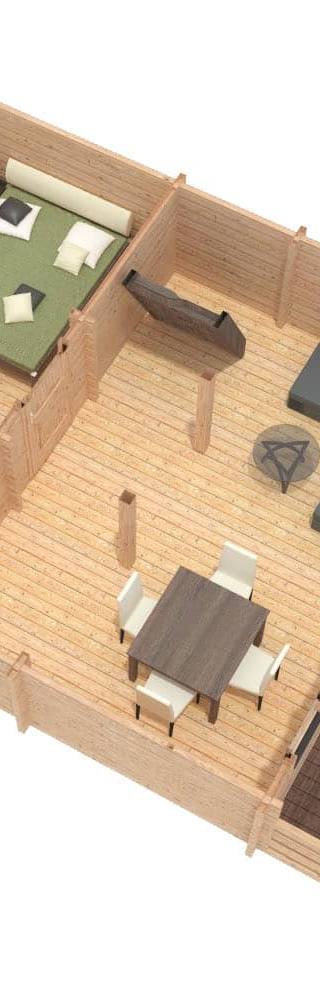 Chalet Groningen Max 5,6x6,6m 68mm — afbeelding 4