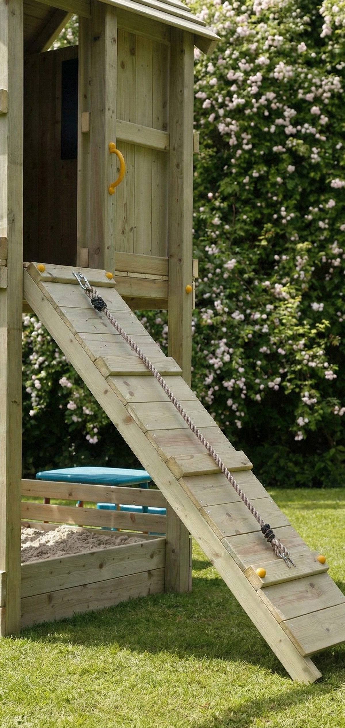 Aanbouwklimwand speeltoestel Ramp, geschaafd grenen