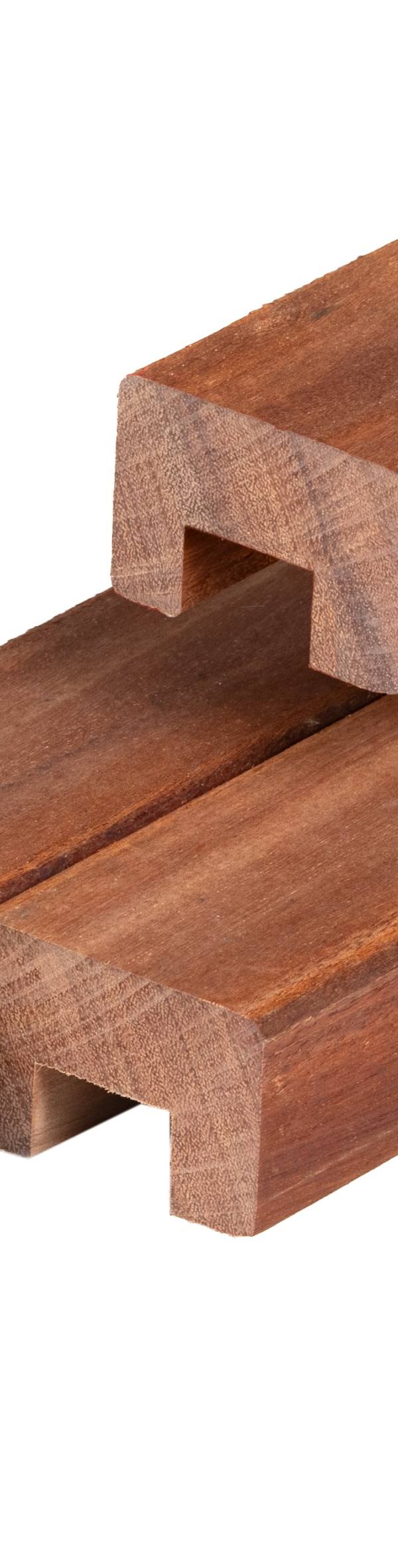 Angelim vermelho hardhout afdekkap 4,5 x 7,0 x 185 cm geschaafd