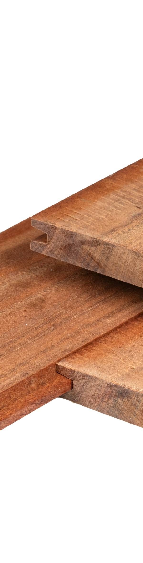 Angelim vermelho hardhout damwand 3,0 x 18,5 x 200 cm geschaafd