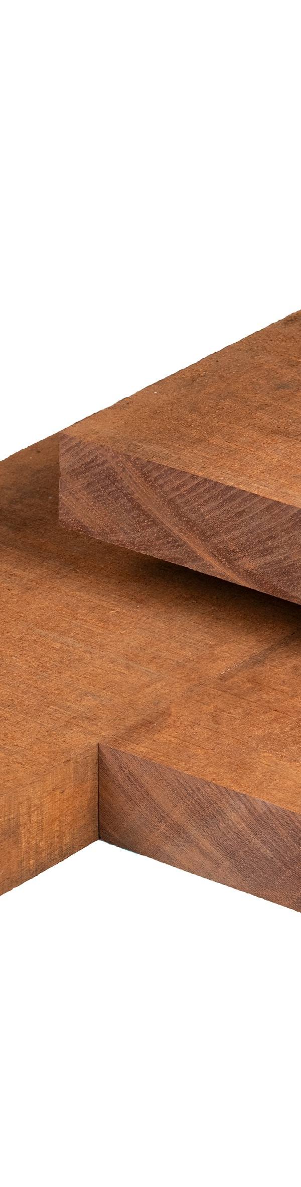 Azobé hardhout bestekhout 4,0 x 20,0 x 200 cm fijnbezaagd