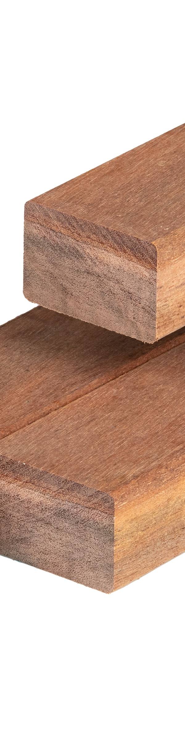 Azobé hardhout regel 4,5 x 7,0 x 200 cm geschaafd, 4 ronde hoeken