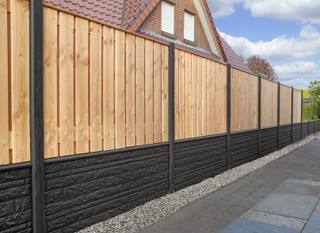 Berton©-motiefplaat antraciet gecoat H36 x D3,5 x L184 cm rotsmotief — 2