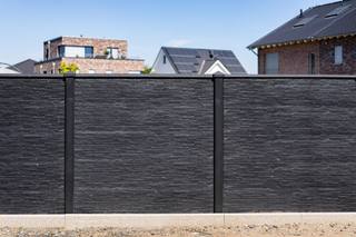 Berton©-motiefplaat smal antraciet gecoat H26 x D3,5 x L184 cm leisteenmotief — 2