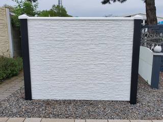 Berton©-motiefplaat smal wit/grijs H26 x D3,5 x L184 cm nostalgiemotief — 2
