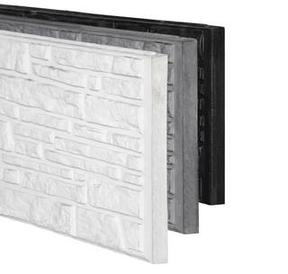 Berton©-motiefplaat smal wit/grijs H26 x D3,5 x L184 cm Rustico — 3