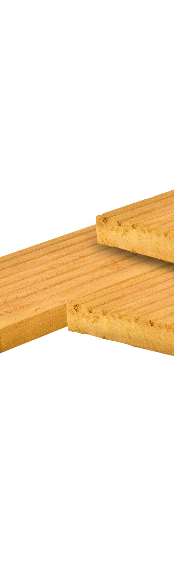 Bilinga hardhout vlonderplank 2,5 x 14,5 x 180 cm, geschaafd, 1 zijde 7 groeven