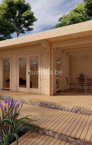 Blokhut Bergen 8x4,2m 44mm — afbeelding 2