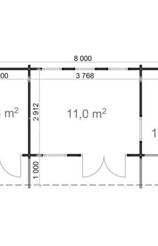 Blokhut Bergen 8x4,2m 44mm — afbeelding 4