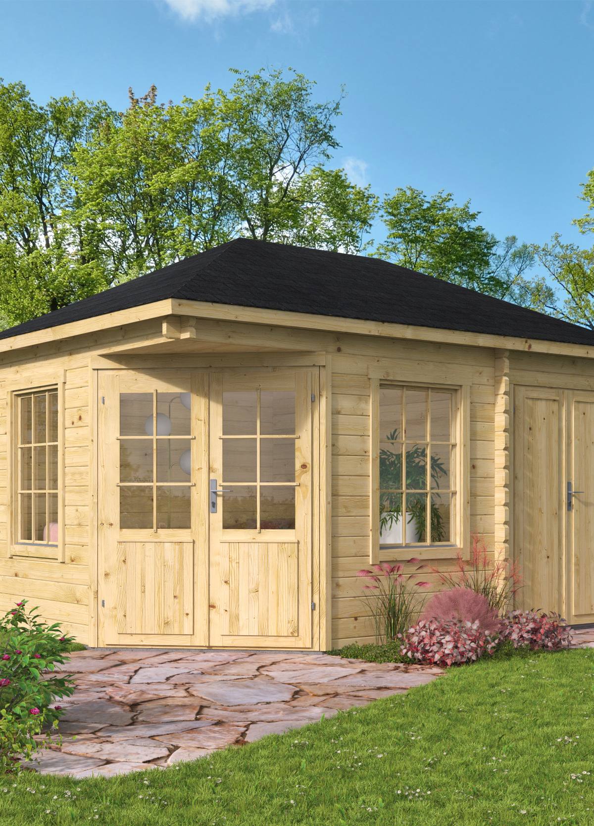 Blokhut - Tuinhuis Agnes | 44 mm | vuren onbehandeld