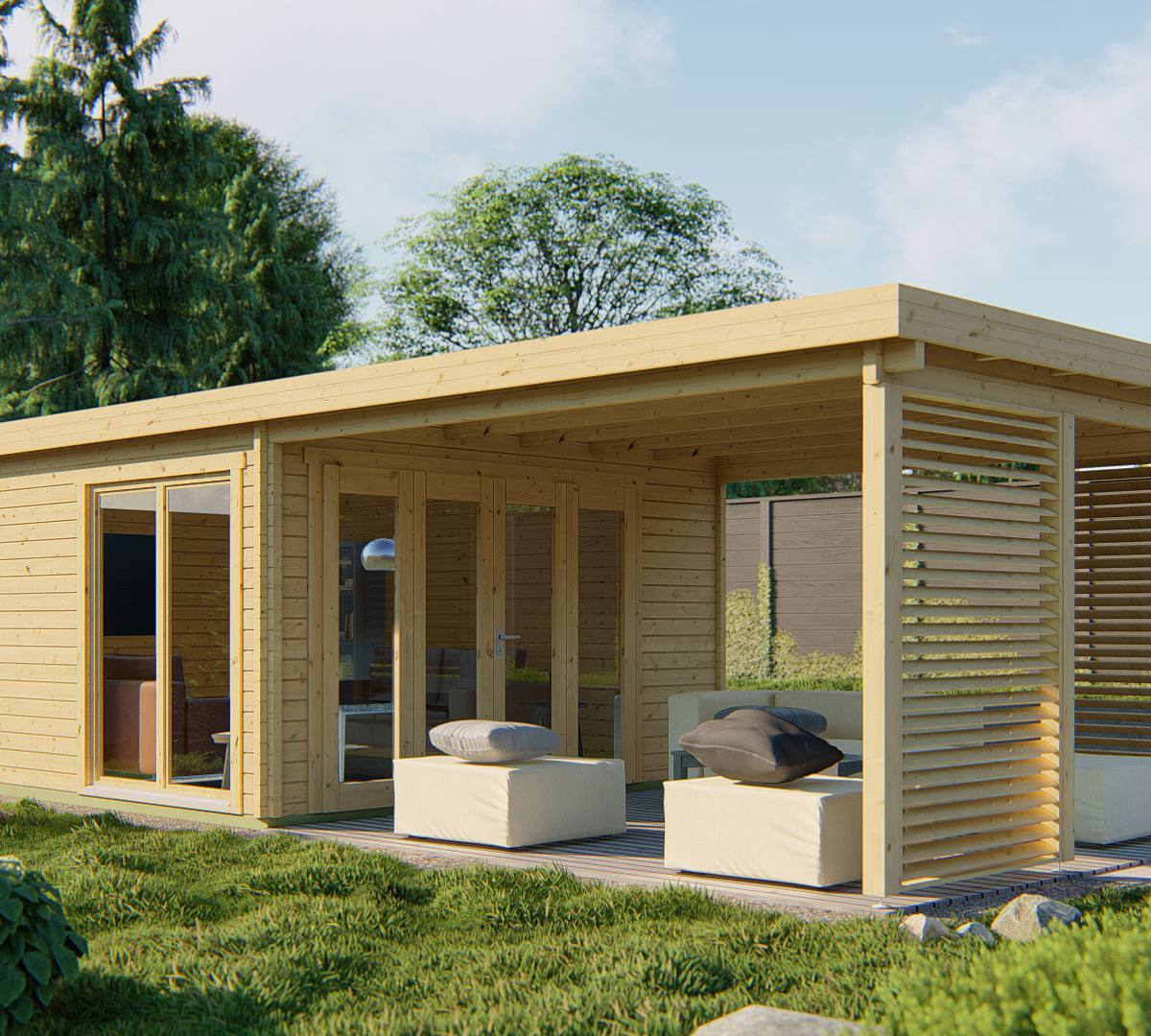 Blokhut - Tuinhuis Casper | 58 mm | vuren onbehandeld