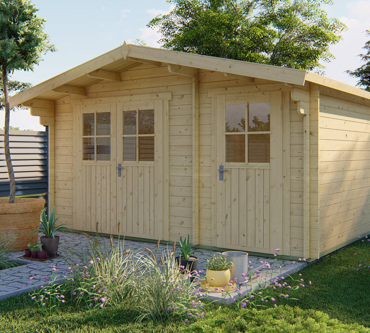 Blokhut - Tuinhuis Fraga | 34 mm | vuren onbehandeld
