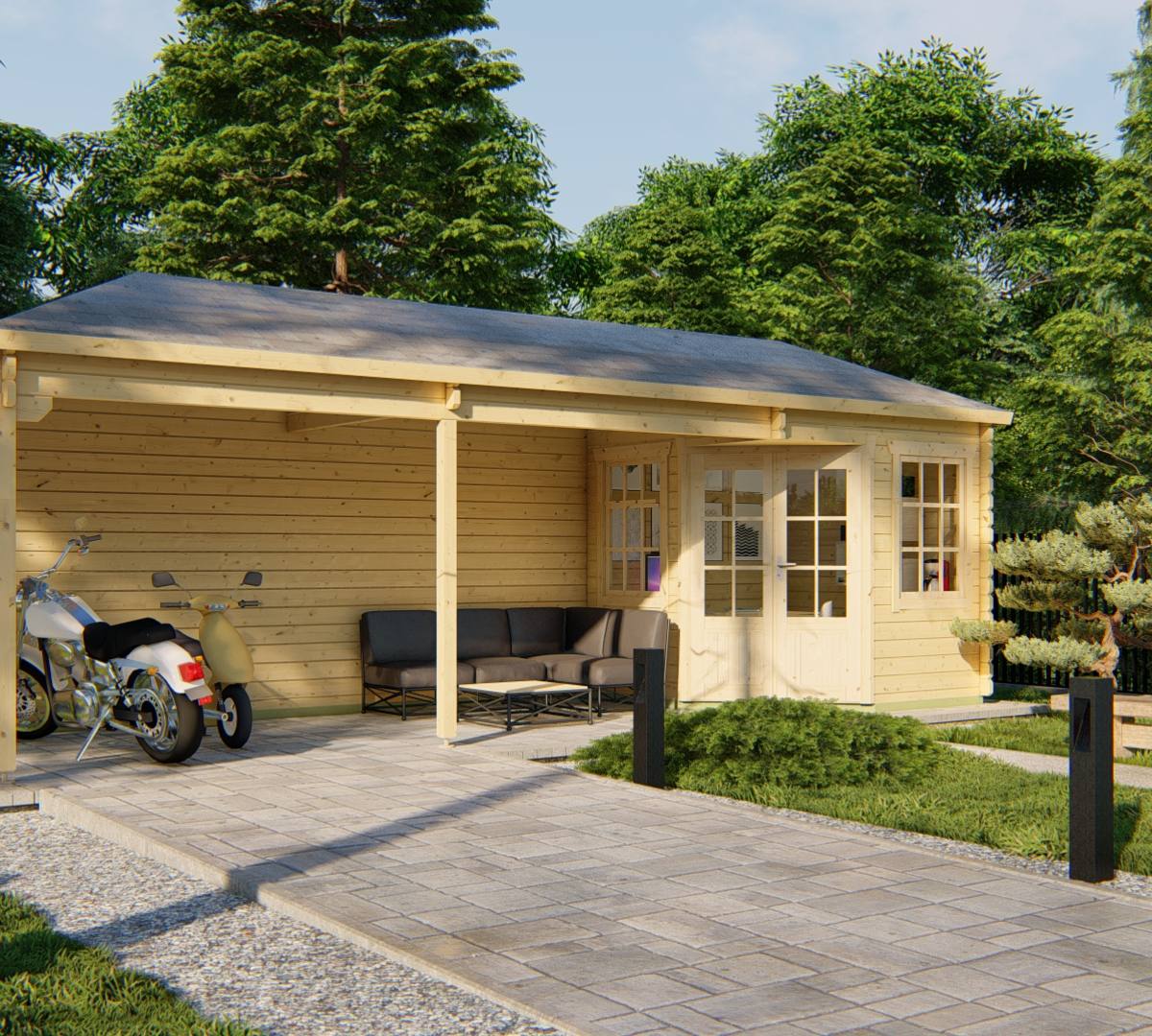 Blokhut - Tuinhuis Gretel | 44 mm | vuren onbehandeld