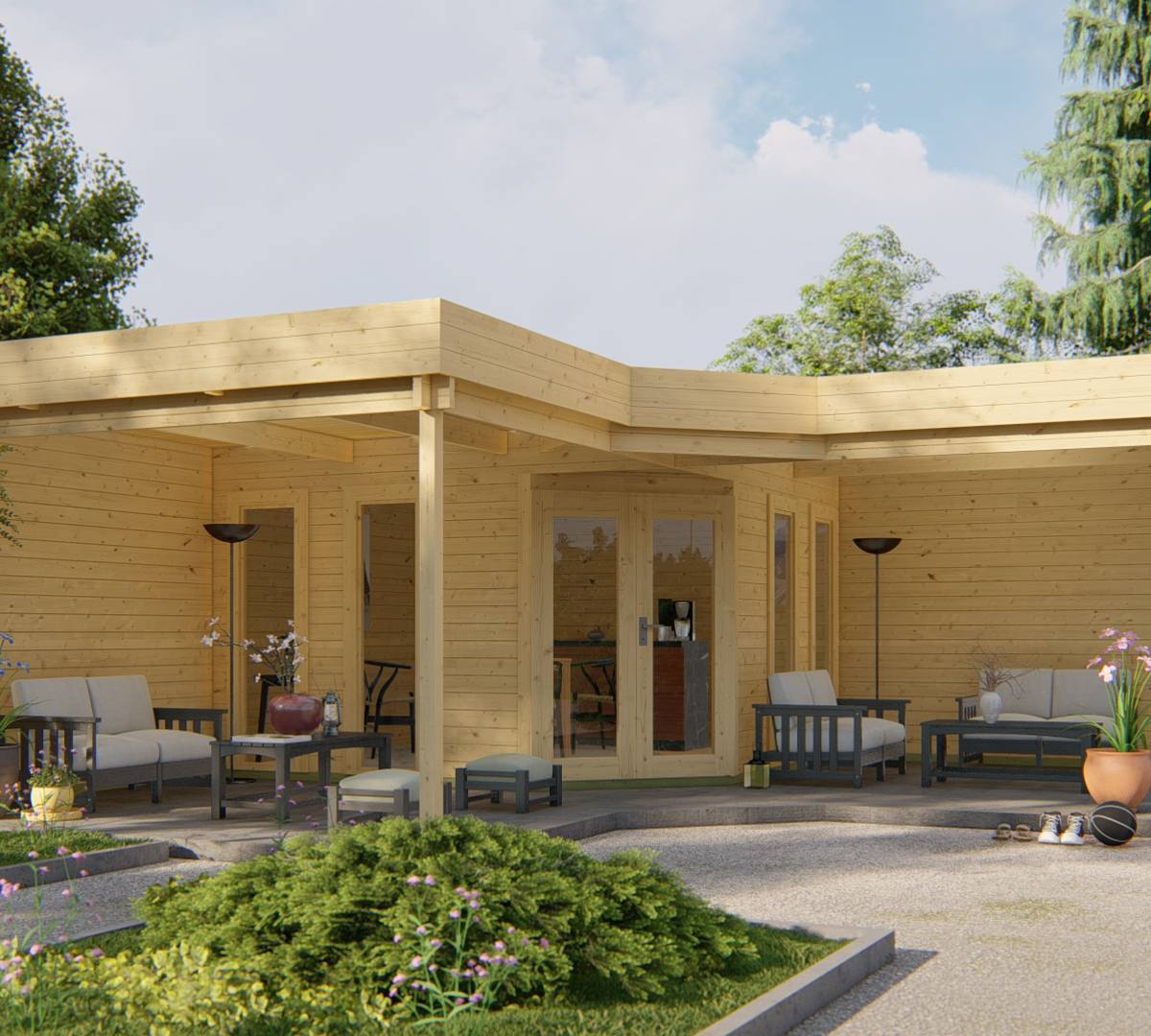 Blokhut - Tuinhuis Jutka | 44 mm | vuren onbehandeld