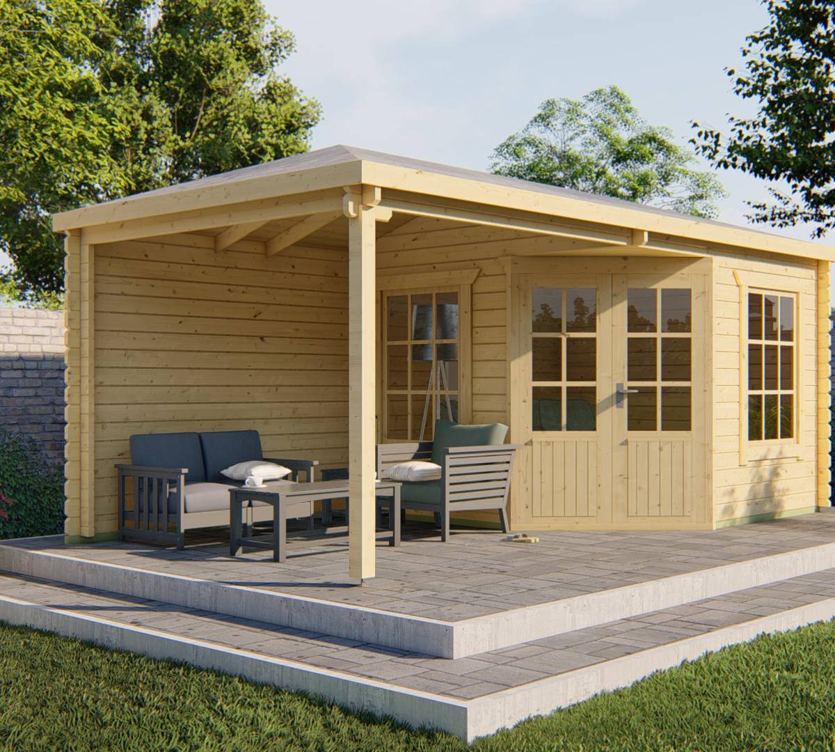 Blokhut - Tuinhuis Jutta | 44 mm | onbehandeld