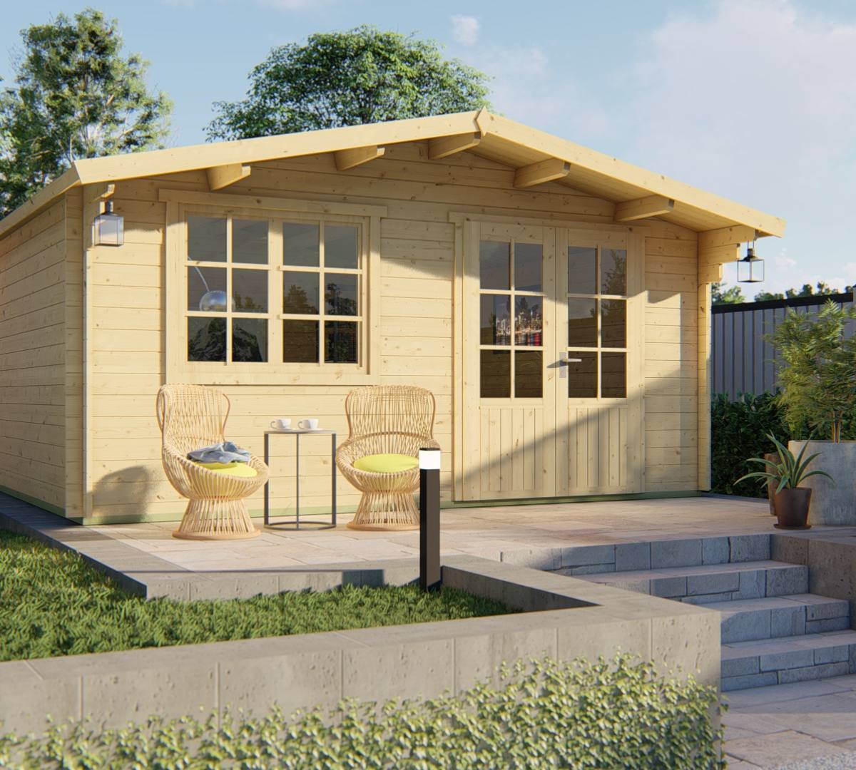 Blokhut - Tuinhuis Salamanca | 34 mm | vuren onbehandeld