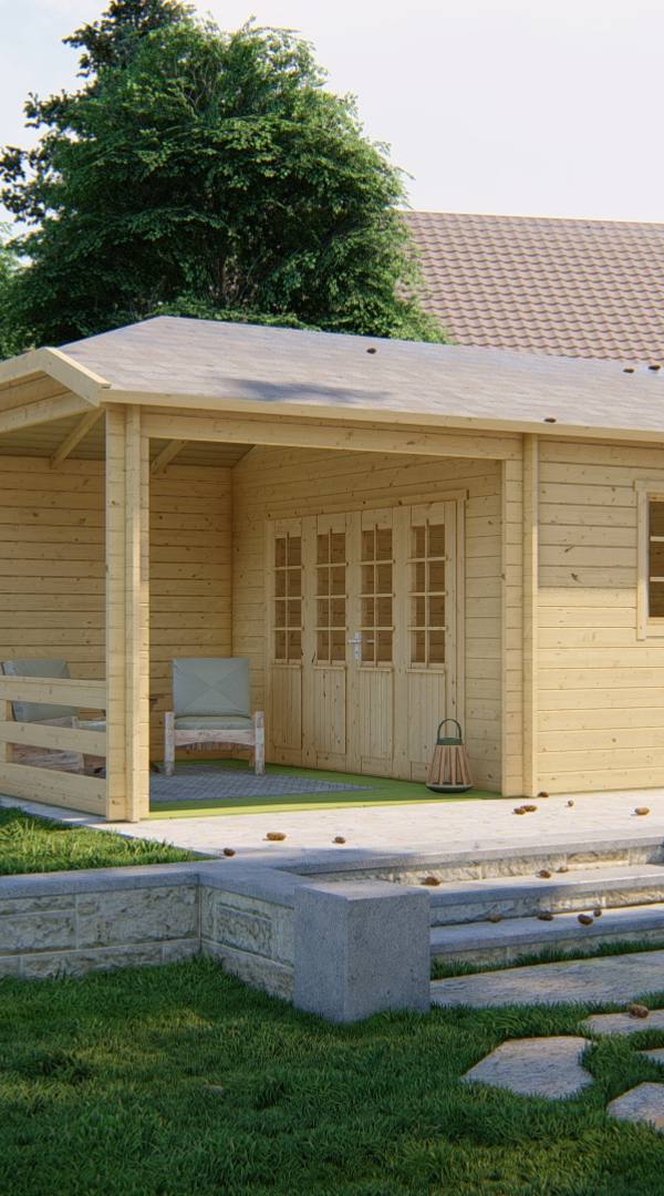 Blokhut - Tuinhuis Sibella | 44 mm | vuren onbehandeld