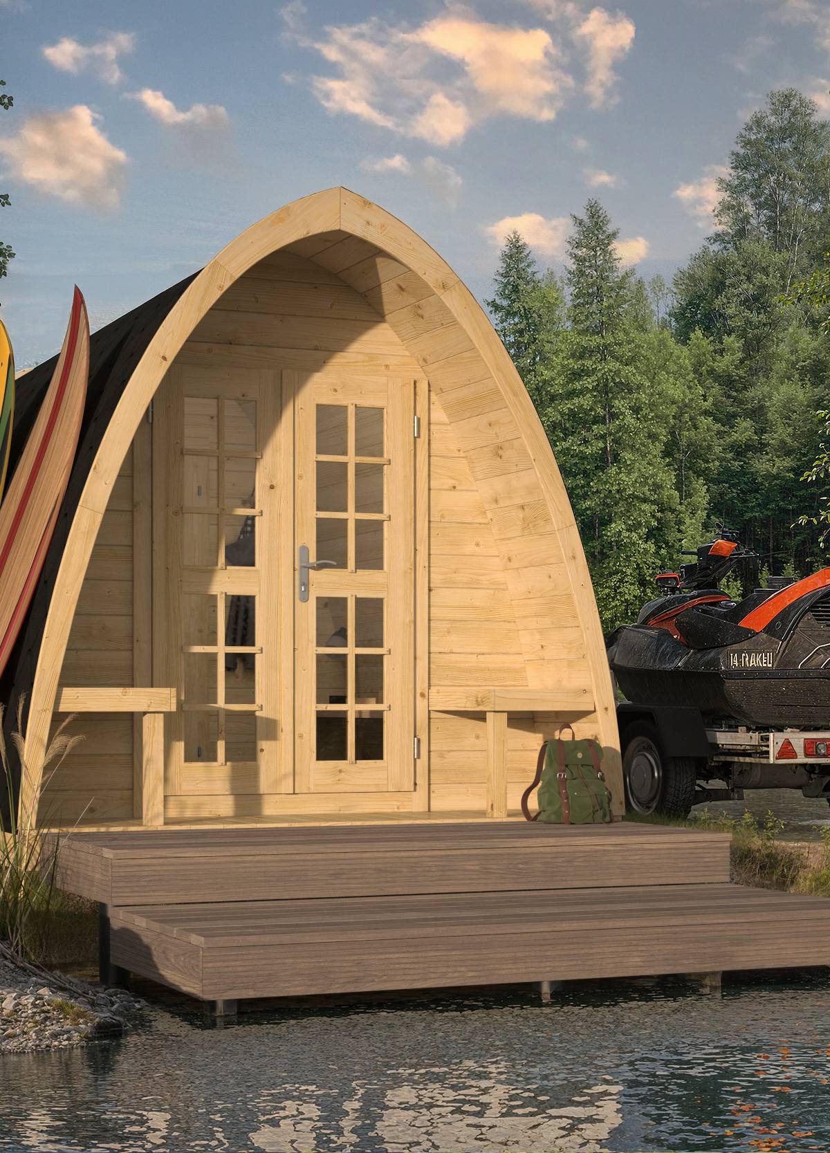 Camping POD 480 | 28 mm | vuren onbehandeld