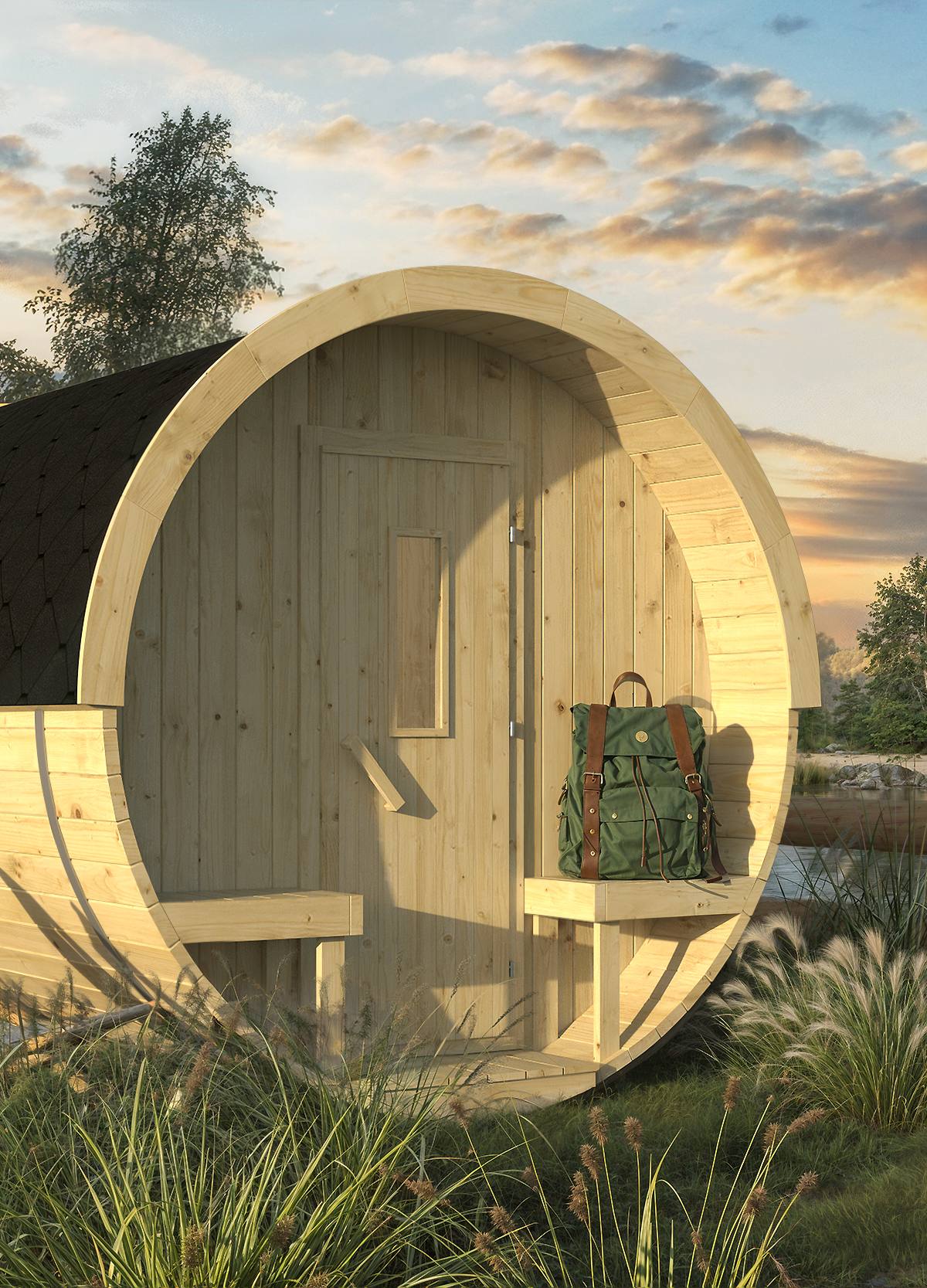 Campingbarrel | 28/42 mm | vuren onbehandeld
