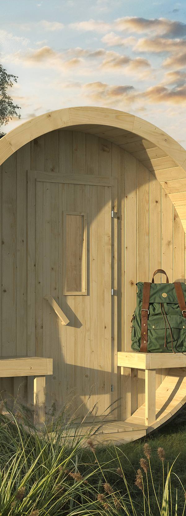 Campingbarrel | 28/42 mm | vuren onbehandeld