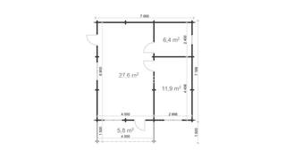 Chalet Audra 6x5,2m 44mm — 4