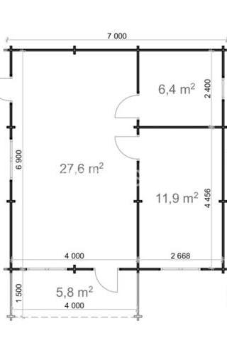 Chalet Audra 6x5,2m 44mm — 4